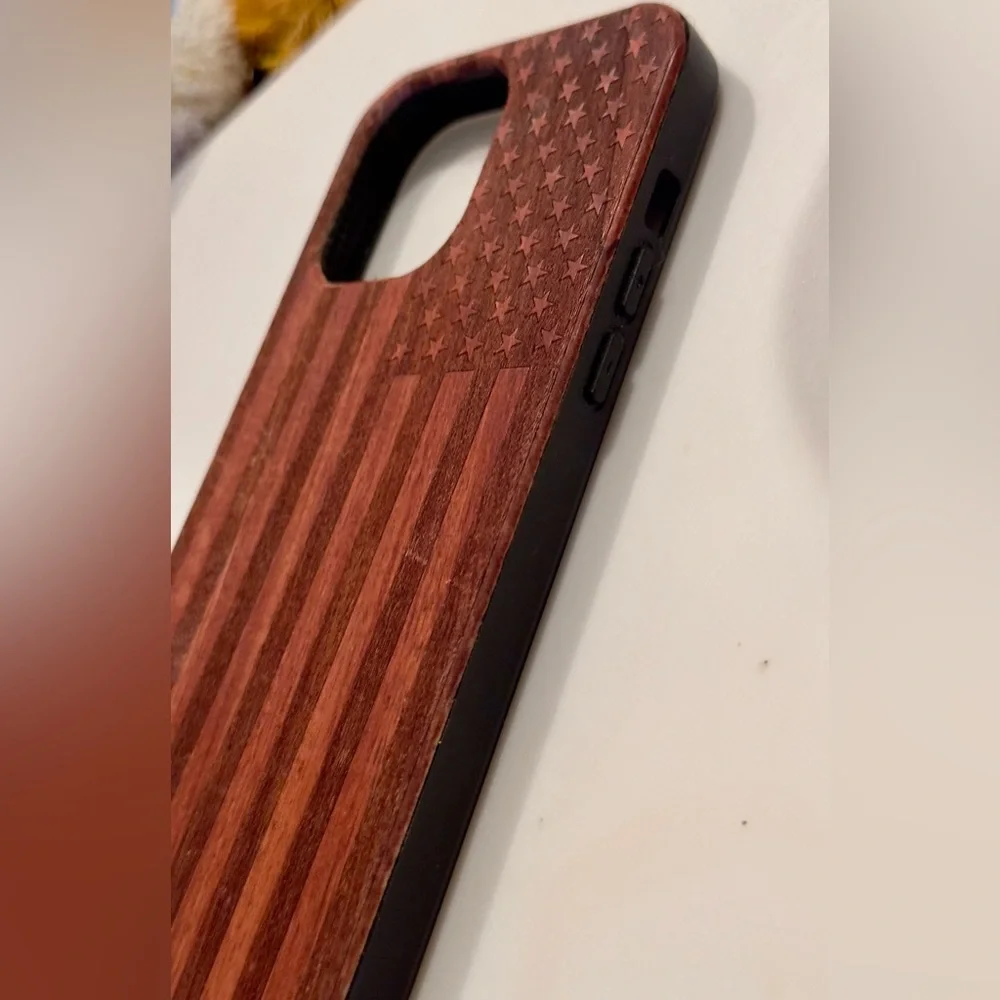iPhone 13 PRO MAX Wood USA Flag Phone Case 🪵 🇺🇲 phone protector